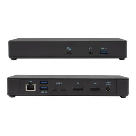 I-TEC Thunderbolt3/USB-C Dual DisplayPort 4K Docking Station 2x DP 1x GLAN 1x USB 3.1 2xUSB 3.0 2xUSB-C Data 1x Autio/Mic 85W PD KL