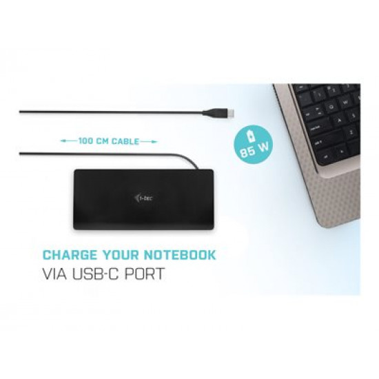 I-TEC USB-C Quattro Display Docking Station 2xDP 2xHDMI 1xGLAN 5xUSB 3.0 1xUSB-C-Data 1xAudio 1xMic 85W PD KL