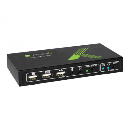 TECHLY 028696 2-port HDMI/USB KVM switch 2x1 with audio