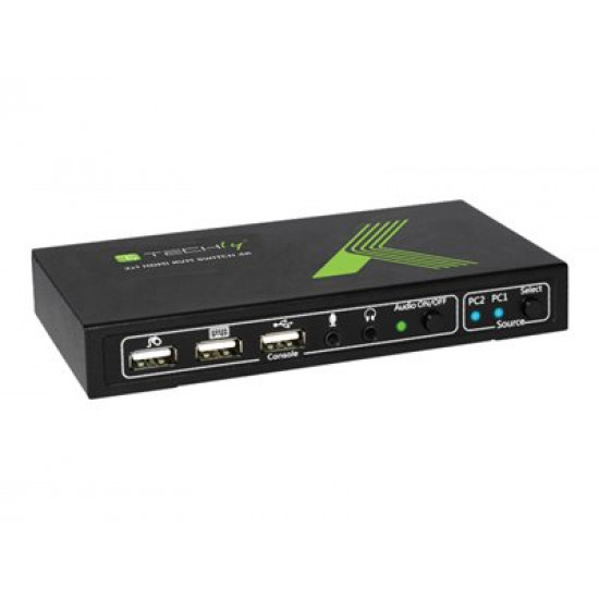 TECHLY 028696 2-port HDMI/USB KVM switch 2x1 with audio