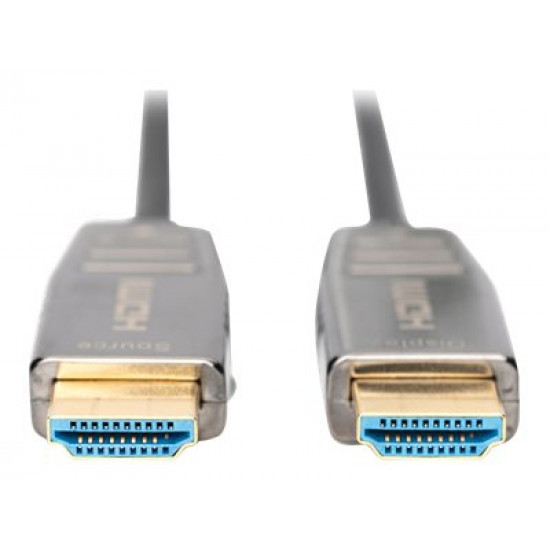 ASSMANN HDMI AOC Hybrid-fiber connection cable Type A M/M 30m UHD 8K60Hz CE gold bl