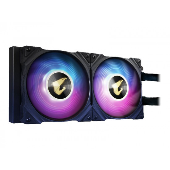 GIGABYTE AORUS WATERFORCE X 240 All-in-one Liquid Cooler with Circular LCD Display RGB Fusion 2.0 Triple 120mm ARGB