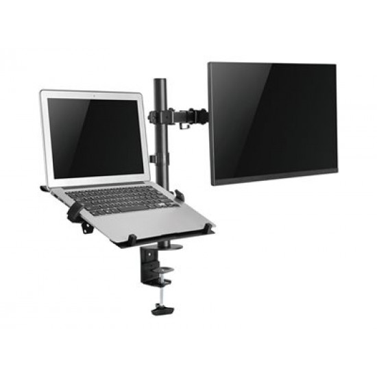 NEOMOUNTS Monitor/Screen and Notebook DeskMount clamp/grommet 10-32inch max 8kg Full motion black