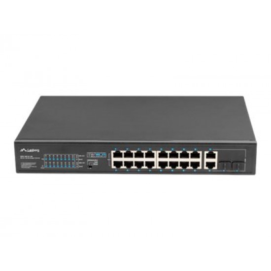 LANBERG RSFE-16P-2C-150 Switch 16x 100Mb PoE+/2x Combo Gigabit 150W unmanaged