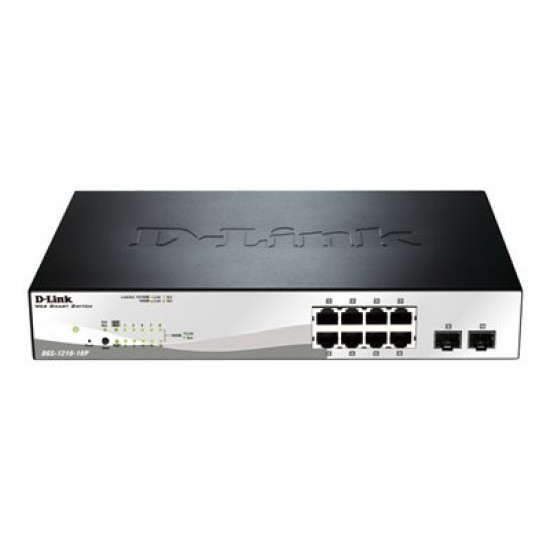 D-LINK 10-Port Layer2 PoE Smart Managed Gigabit Switch dlink green 3.0 8x 10/100/1000Mbit/s TP RJ-45 PoE Port 802.3af/at