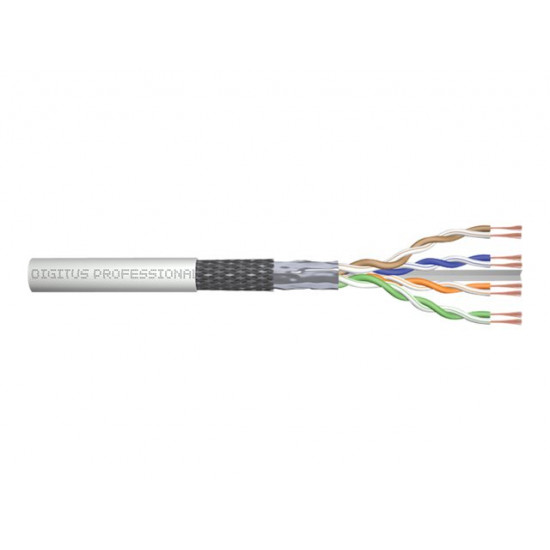 DIGITUS CAT 6 SF-UTP patch cable raw length 305 m paper box AWG 26/7 LSZH simplex color grey