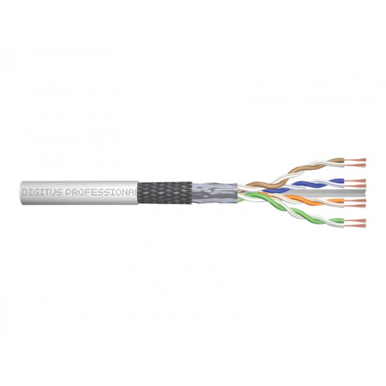 DIGITUS CAT 6 SF-UTP patch cable raw length 305 m paper box AWG 26/7 LSZH simplex color grey