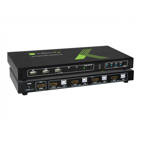 TECHLY 028702 4-port HDMI/USB KVM switch 4x1 with audio