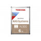 TOSHIBA N300 NAS Hard Drive 6TB SATA 3.5inch 7200rpm 256MB Retail