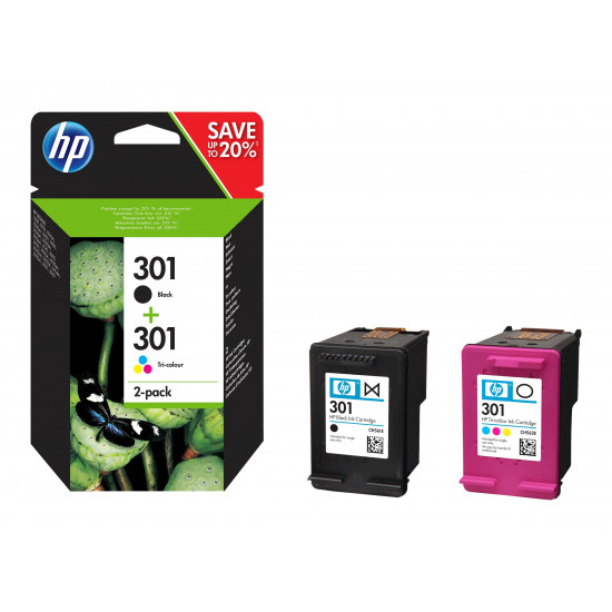 HP 301 Inkt Cartridge Combo 2-Pack Standard Capacity (Black and Colour cartridge)