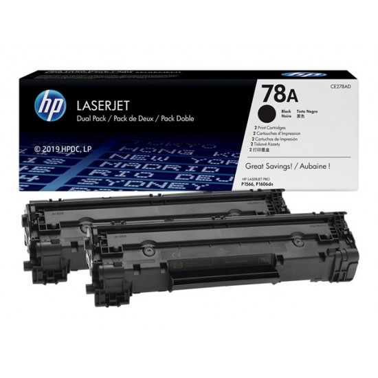 HP 2x Toner CE278A black HV LaserJet Pro P1566 P1606 M1536