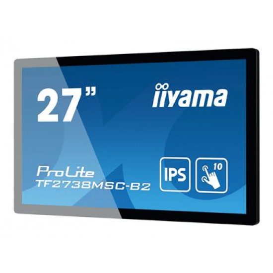 IIYAMA TF2738MSC-B2 A 27inch Touchpanel 1080p IPS 500cd 10touch points CA VGA HDMIx1 DPx1 speakers 2x1W open frame black