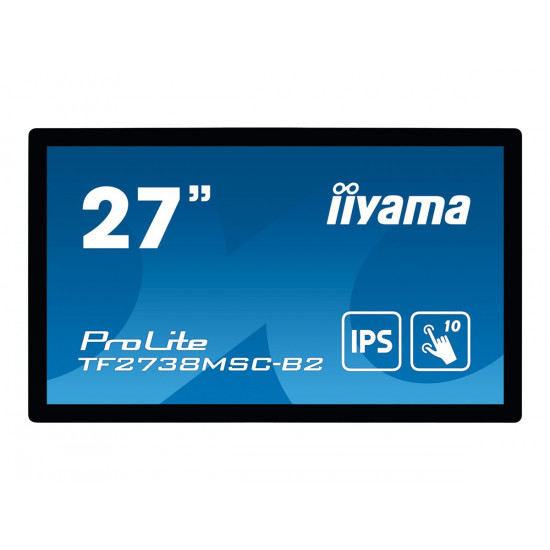 IIYAMA TF2738MSC-B2 A 27inch Touchpanel 1080p IPS 500cd 10touch points CA VGA HDMIx1 DPx1 speakers 2x1W open frame black