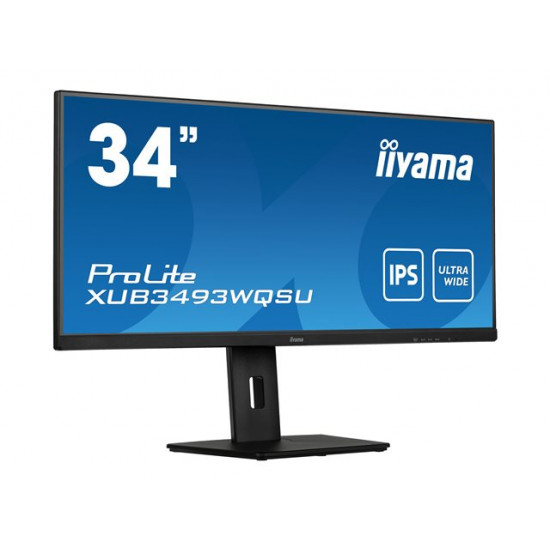 IIYAMA XUB3493WQSU-B5 34inch UW ETE IPS-panel 3440x1440 FreeSync 3000:1 400cd/m2 0.4ms MPRT HDR 2xHDMI 2xDP USB-HUB Speakers