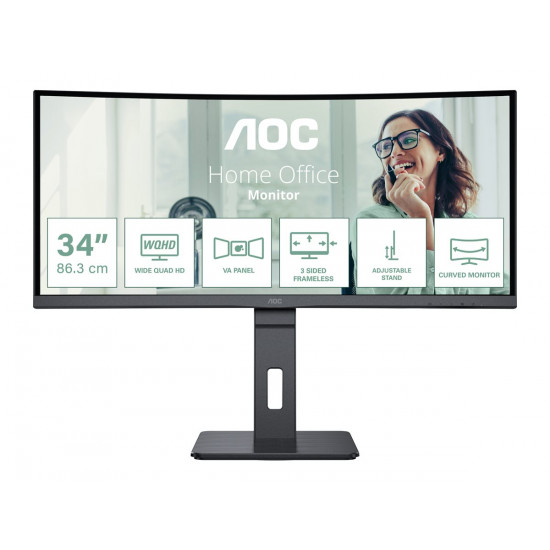 AOC CU34P3CV 34inch VA 3440x1440 21:9 4ms HDMI DP USB Black