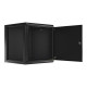 LANBERG Wall mount cabinet 19inch 12U 600x600 steel doors black flat pack