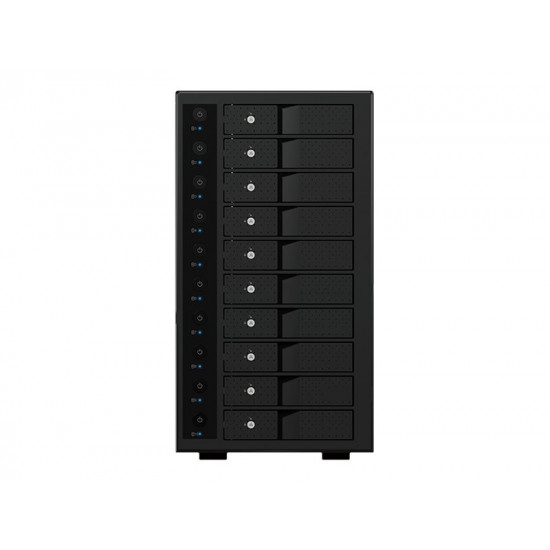 ICY BOX IB-3810-C31 External Enclosure 3.5inch HDD 10bay Case SATA I/II/III USB 3.1 RAID Black