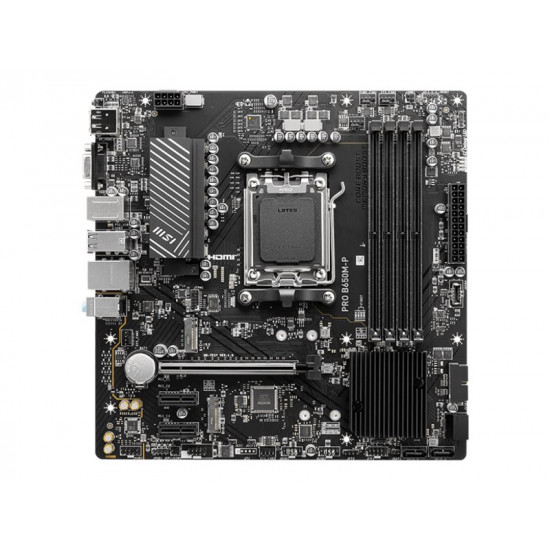 MSI PRO B650M-P AMD B650 Supports AMD Ryzen 7000 Series Desktop Processors Socket AM5 Support HDMITM 2.1 1x DP 1x VGA