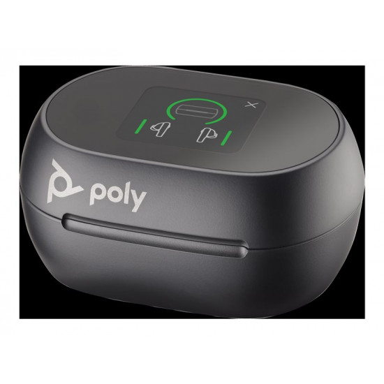 HP Poly Voyager Free 60+ UC M Carbon Black Earbuds +BT700 USB-A Adapter +Touchscreen Charge Case