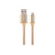 GEMBIRD CCB-mUSB2B-AMLM-6-G USB to 8-pin cable cotton braided metal connectors 1.8m gold