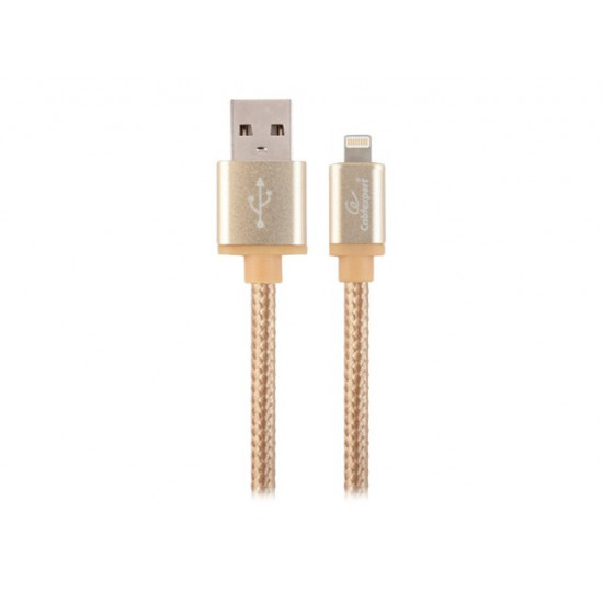 GEMBIRD CCB-mUSB2B-AMLM-6-G USB to 8-pin cable cotton braided metal connectors 1.8m gold