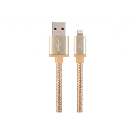 GEMBIRD CCB-mUSB2B-AMLM-6-G USB to 8-pin cable cotton braided metal connectors 1.8m gold