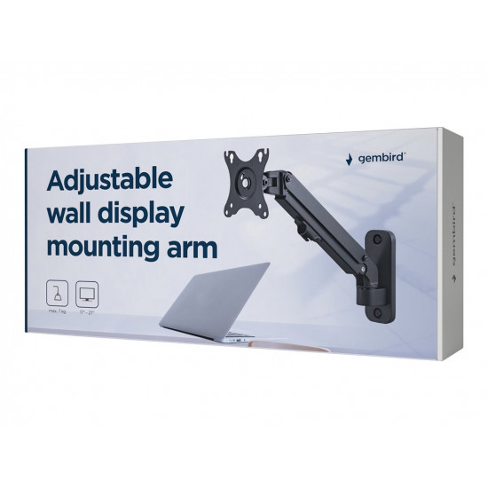 GEMBIRD MA-WA1-01 Adjustable wall display mounting arm up to 27/7 kg