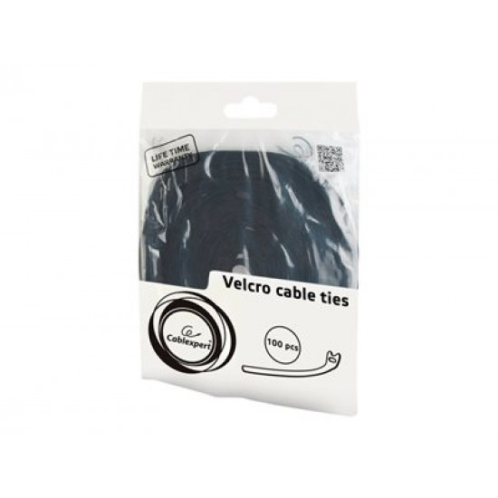 GEMBIRD VT-210X12 velcro cable ties 210mm bag of 100 pcs black