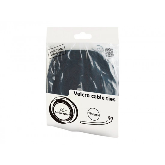 GEMBIRD VT-210X12 velcro cable ties 210mm bag of 100 pcs black