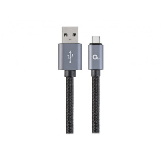 GEMBIRD CCB-mUSB2B-AMCM-6 Gembird USB 2.0 cable to type-C, cotton braided, metal connectors, 1.8m, black