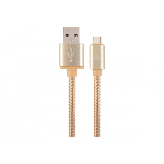 GEMBIRD CCB-mUSB2B-AMCM-6-G USB 2.0 cable to type-C cotton braided metal connectors 1.8m gold