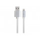 GEMBIRD CCB-mUSB2B-AMLM-6-S Gembird USB to 8-pin cable, cotton braided, metal connectors, 1.8m, silver