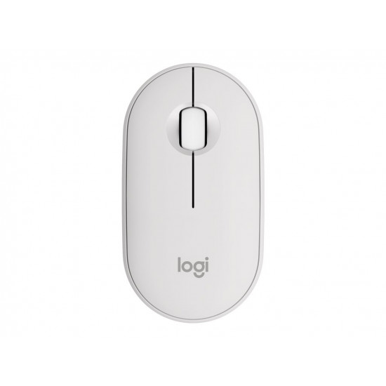 LOGITECH Pebble Mouse 2 M350s Mouse optical 3 buttons wireless Bluetooth 5.2 LE tonal white