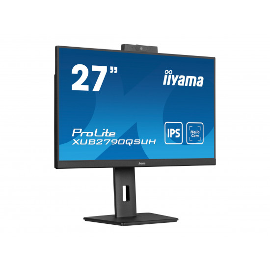 IIYAMA XUB2790QSUH-B1 27inch IPS QHD LED 250cd/m2 0.4ms DP HDMI USB-C USB-Hub 3xOut v3.2 Hello Webcam & Microphone Speakers Height A