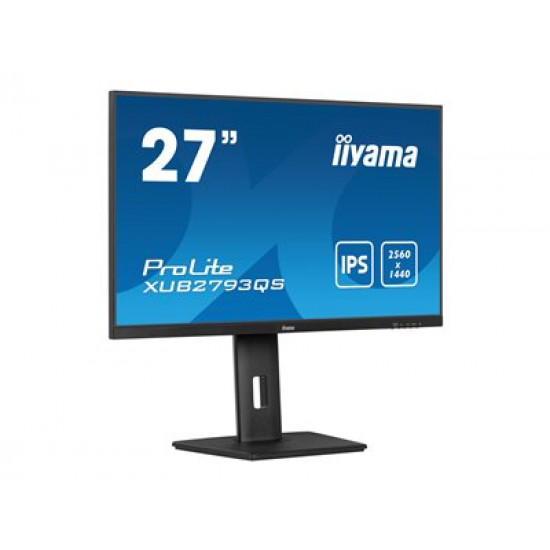 IIYAMA XUB2793QS-B6 27inch IPS QHD 100Hz FreeSync 250cd/m2 1ms HDMI DP Speakers 15cm Height Adj Stand