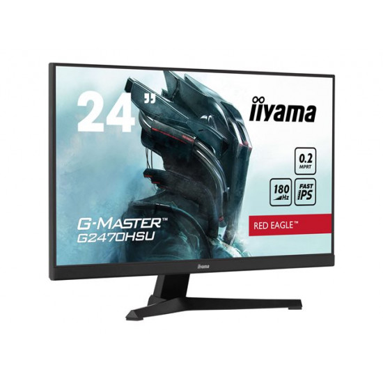 IIYAMA G2470HSU-B6 G-Master Red Eagle 24inch Fast IPS FHD FreeSync Premium 180Hz 1100:1 300cd/m2 0.2ms HDMI DP 4xUSB Black Speakers