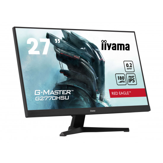 IIYAMA G2770HSU-B6 G-Master Red Eagle 27inch Fast IPS FHD FreeSync Premium 180Hz 1100:1 300cd/m2 0.2ms HDMI DP 4xUSB Black Speakers