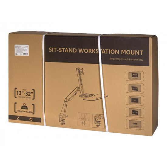 LOGILINK BP0040 - Sit-stand workstation monitor desk mount.13-32. max. 8 kg