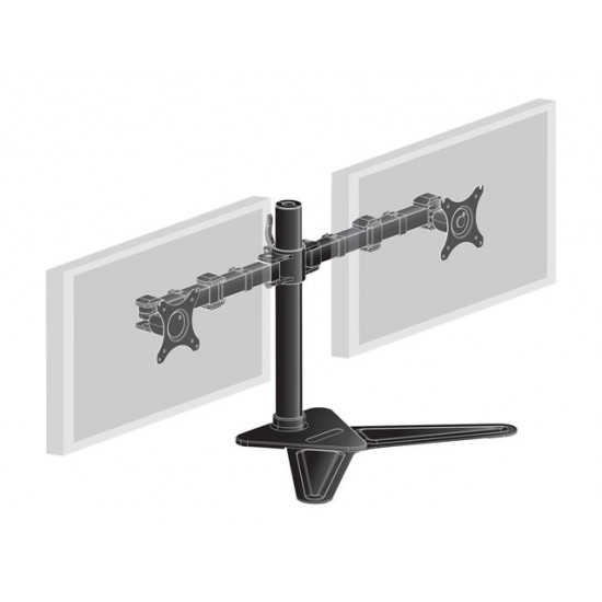 IIYAMA DS1002D-B1 Dual-Monitor table bracket with foot for Displays 10-30Zoll VESA 75x75 mm oder 100x100 mm weight 10 Kg