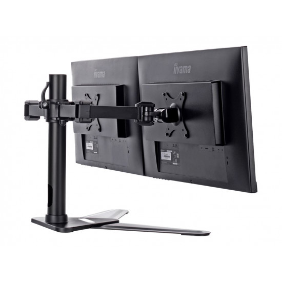 IIYAMA DS1002D-B1 Dual-Monitor table bracket with foot for Displays 10-30Zoll VESA 75x75 mm oder 100x100 mm weight 10 Kg