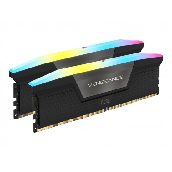 CORSAIR VENGEANCE RGB 32GB 2x16GB DDR5 6400MT/s DIMM Unbuffered 36-48-48-104 Std PMIC XMP 3.0 Black Heatspreader Black PCB 1.4V