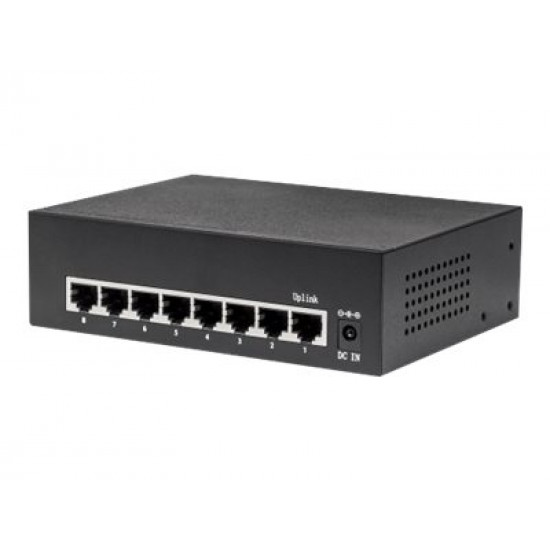 INTELLINET 561204 8-Port PoE+ Gigabit Switch 8 x PoE Ports IEEE 802.3at/af Power-over-Ethernet PoE+/PoE confirm 60W Desktop