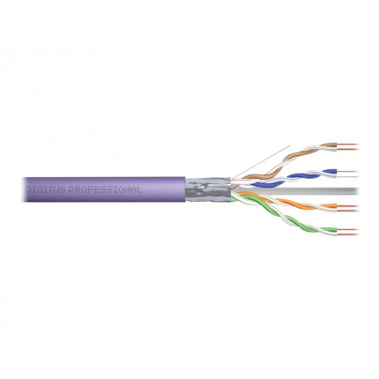 DIGITUS Installation cable cat.6 F/UTP B2ca solid wire AWG 23/1 LSOH 500m violet reel