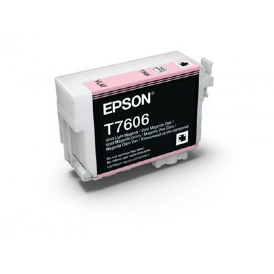 EPSON T7606 Viv Light Magenta ink cartridge high capacity vivid magenta clair 25 9ml 2849 pages 1-pack