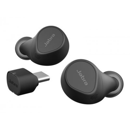 JABRA Evolve2 Buds MS True wireless earphones with mic in-ear Bluetooth active noise cancelling USB-C via BT adapter black MS Te