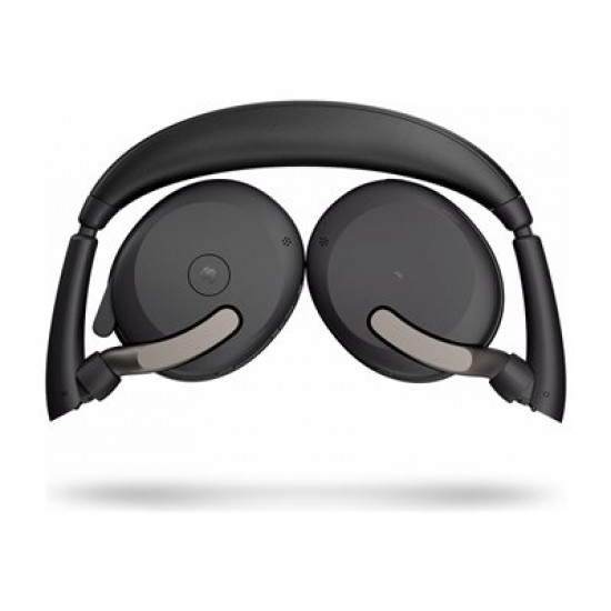 JABRA Evolve2 65 Flex MS Stereo Headset on-ear Bluetooth wireless active noise cancelling USB-C black wireless charge pad MS Tea