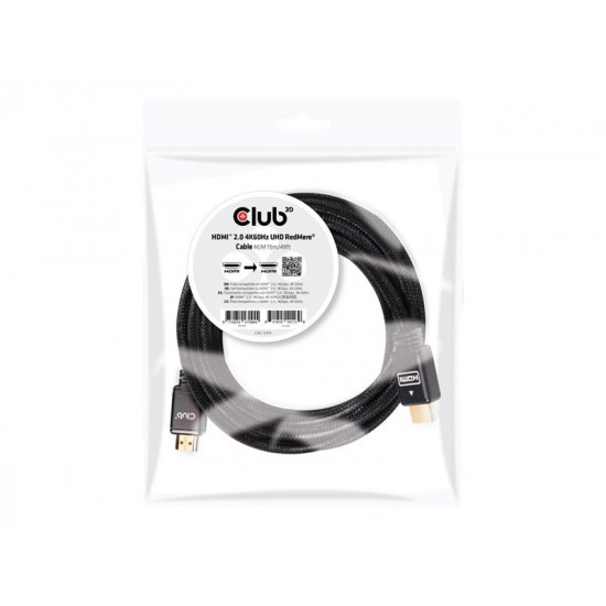 CLUB 3D HDMI 2.0 4K60Hz RedMere cable 15m