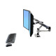 ERGOTRON LX Dual Side-by-Side Arm silver polished aluminium