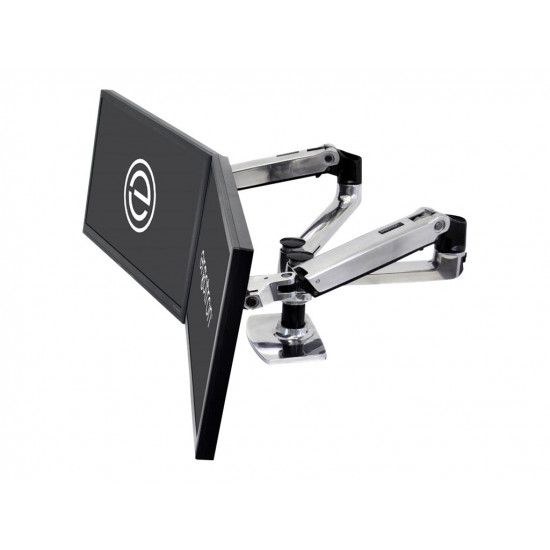 ERGOTRON LX Dual Side-by-Side Arm silver polished aluminium