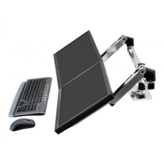 ERGOTRON LX Dual Side-by-Side Arm silver polished aluminium